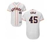 Men Houston Astros #45 Gerrit Cole White Flexbase Authentic Collection Stitched MLB Jersey