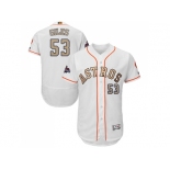 Men Houston Astros #53 Ken Giles White FlexBase Authentic 2018 Gold Program Cool Base Stitched Baseball Jersey