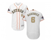 Men Houston Astros #6 Jake Marisnick White FlexBase Authentic 2018 Gold Program Stitched Baseball Jersey