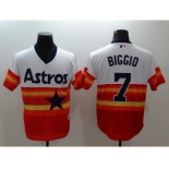 Men Houston Astros #7 Craig Biggio Majestic Orange Flexbase Authentic Cooperstown Player Jersey