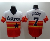 Men Houston Astros #7 Craig Biggio Majestic Orange Flexbase Authentic Cooperstown Player Jersey