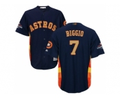 Men Houston Astros #7 Craig Biggio Navy 2018 Gold Program Cool Base Stitched Baseball Jersey