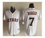 Men Houston Astros #7 Craig Biggio White 2016 Official Cool Base Jersey