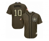 Men Majestic Houston Astros #10 Yuli Gurriel Authentic Green Salute to Service MLB Jersey