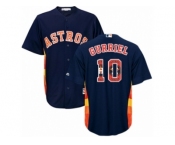 Men Majestic Houston Astros #10 Yuli Gurriel Authentic Navy Blue Team Logo Fashion Cool Base MLB Jersey