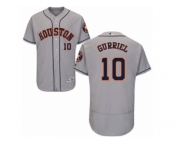 Men Majestic Houston Astros #10 Yuli Gurriel Grey Flexbase Authentic Collection MLB Jersey