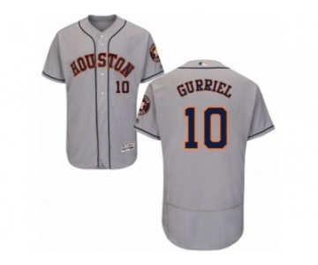 Men Majestic Houston Astros #10 Yuli Gurriel Grey Flexbase Authentic Collection MLB Jersey