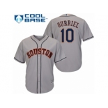 Men Majestic Houston Astros #10 Yuli Gurriel Replica Grey Road Cool Base MLB Jersey