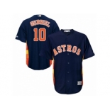 Men Majestic Houston Astros #10 Yuli Gurriel Replica Navy Blue Alternate Cool Base MLB Jersey