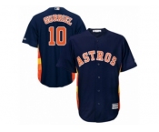 Men Majestic Houston Astros #10 Yuli Gurriel Replica Navy Blue Alternate Cool Base MLB Jersey