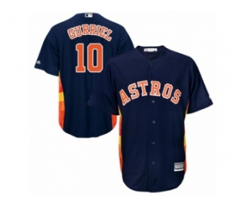 Men Majestic Houston Astros #10 Yuli Gurriel Replica Navy Blue Alternate Cool Base MLB Jersey