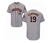 Men Majestic Houston Astros #19 Tyler Clippard Grey Flexbase Authentic Collection MLB Jersey