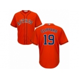 Men Majestic Houston Astros #19 Tyler Clippard Replica Orange Alternate Cool Base MLB Jersey