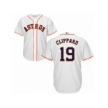 Men Majestic Houston Astros #19 Tyler Clippard Replica White Home Cool Base MLB Jersey