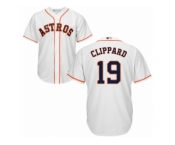 Men Majestic Houston Astros #19 Tyler Clippard Replica White Home Cool Base MLB Jersey