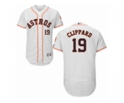 Men Majestic Houston Astros #19 Tyler Clippard White Flexbase Authentic Collection MLB Jersey