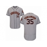 Men Majestic Houston Astros #35 Justin Verlander Grey Flexbase Authentic Collection MLB Jersey