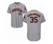 Men Majestic Houston Astros #35 Justin Verlander Grey Flexbase Authentic Collection MLB Jersey