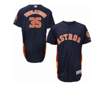 Men Majestic Houston Astros #35 Justin Verlander Navy Blue Flexbase Authentic Collection MLB Jersey