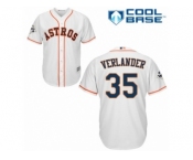 Men Majestic Houston Astros #35 Justin Verlander Replica White Home Cool Base MLB Jersey