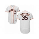 Men Majestic Houston Astros #35 Justin Verlander White Flexbase Authentic Collection MLB Jersey