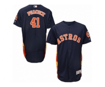 Men Majestic Houston Astros #41 Brad Peacock Navy Blue Flexbase Authentic Collection MLB Jersey