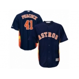 Men Majestic Houston Astros #41 Brad Peacock Replica Navy Blue Alternate Cool Base MLB Jersey