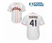 Men Majestic Houston Astros #41 Brad Peacock Replica White Home Cool Base MLB Jersey