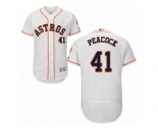 Men Majestic Houston Astros #41 Brad Peacock White Flexbase Authentic Collection MLB Jersey