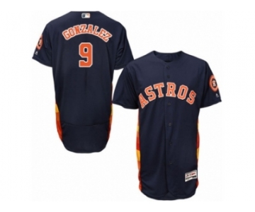 Men Majestic Houston Astros #9 Marwin Gonzalez Navy Blue Flexbase Authentic Collection MLB Jersey