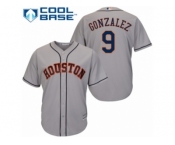 Men Majestic Houston Astros #9 Marwin Gonzalez Replica Grey Road Cool Base MLB Jersey