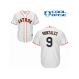 Men Majestic Houston Astros #9 Marwin Gonzalez Replica White Home Cool Base MLB Jersey