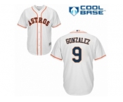 Men Majestic Houston Astros #9 Marwin Gonzalez Replica White Home Cool Base MLB Jersey