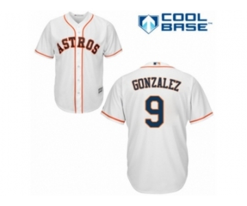 Men Majestic Houston Astros #9 Marwin Gonzalez Replica White Home Cool Base MLB Jersey