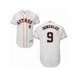 Men Majestic Houston Astros #9 Marwin Gonzalez White Flexbase Authentic Collection MLB Jerse