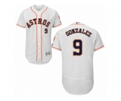 Men Majestic Houston Astros #9 Marwin Gonzalez White Flexbase Authentic Collection MLB Jerse