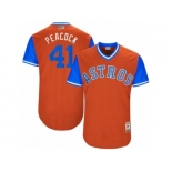 Men's 2017 Little League World Series Astros #41 Brad Peacock Peacock Orange Jersey