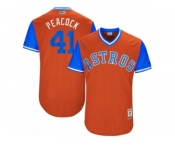 Men's 2017 Little League World Series Astros #41 Brad Peacock Peacock Orange Jersey