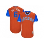 Men's 2017 Little League World Series Astros #6 Jake Marisnick Big Fudge Orange Jersey