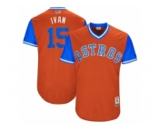 Men's 2017 Little League World Series Astros Carlos Beltran #15 Ivan Orange Jersey