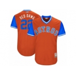 Men's 2017 Little League World Series Astros Josh Reddick #22 Red Dawg Orange Jersey