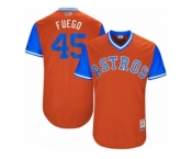 Men's 2017 Little League World Series Astros Michael Feliz #45 Fuego Orange Jersey