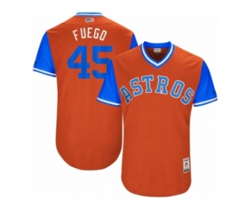 Men's 2017 Little League World Series Astros Michael Feliz #45 Fuego Orange Jersey