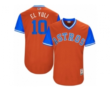 Men's 2017 Little League World Series Astros Yuli Gurriel #10 El Yuli Orange Jersey