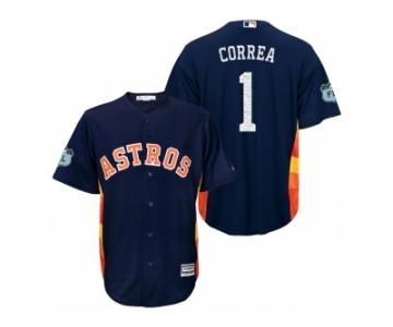 Men's Houston Astros #1 Carlos Correa 2017 Spring Training Cool Base Stitched MLB Jersey