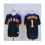 Men's Houston Astros #1 Carlos Correa Majestic Blue Flexbase Authentic Collection Player Jersey