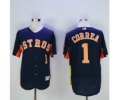 Men's Houston Astros #1 Carlos Correa Majestic Blue Flexbase Authentic Collection Player Jersey