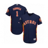 Men's Houston Astros #1 Carlos Correa Navy Blue Alternate Flex Base Authentic Collection 2019 World Series Bound Baseball Jersey