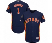 Men's Houston Astros #1 Carlos Correa Navy Blue Alternate Flex Base Authentic Collection 2019 World Series Bound Baseball Jersey