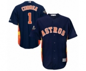 Men's Houston Astros #1 Carlos Correa Replica Navy Blue Alternate Cool Base 2019 World Series Bound Baseball Jersey